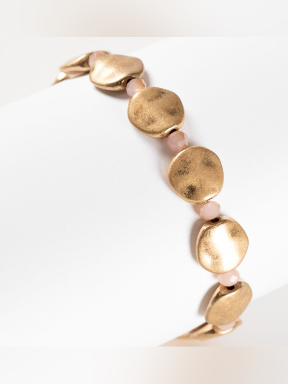 Plunder New Kallie Nicole Pink Gold Beaded Bangle Bracelet - Picture 2 of 7